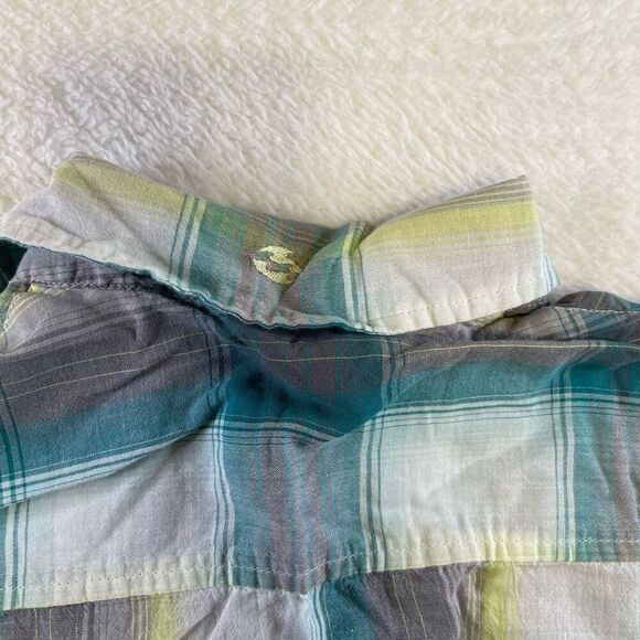 Small Tartan Blouse Blue-Green White and Yellow Billabong Blouse - Picture 11 of 13
